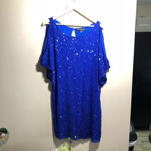 Aidan Mattox beard sequin cocktail dress